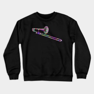 Trombone Silhouette: Rainbow Swirl Crewneck Sweatshirt